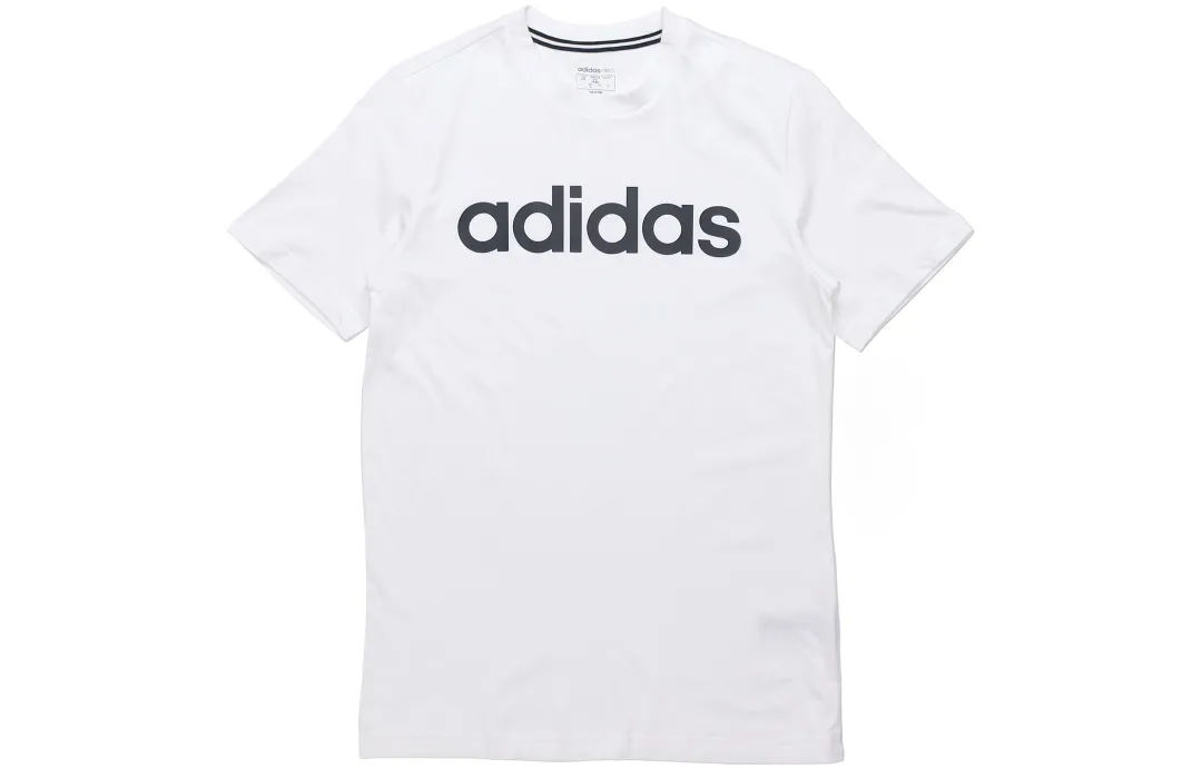Adidas Neo T Shirts Men's White Crew Neck Moderate Straight Fit