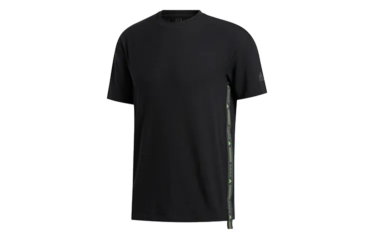 Adidas T-Shirts Men's Black Crew Neck Moderate Straight Fit