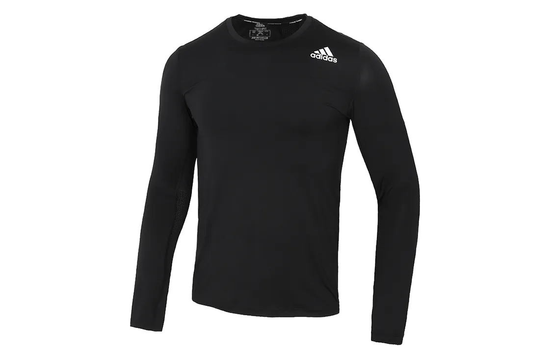 Adidas T-Shirts Men's Black Crew Neck Moderate Straight Fit