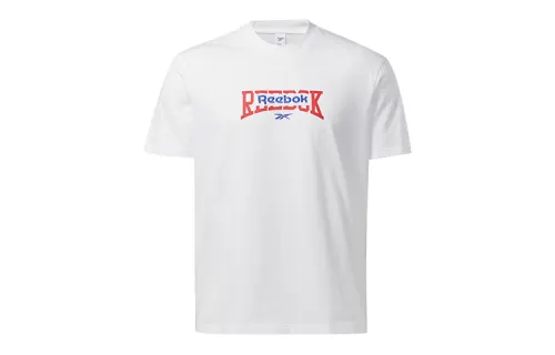 Reebok T Shirts Unisex White Crew Neck Moderate Straight Fit