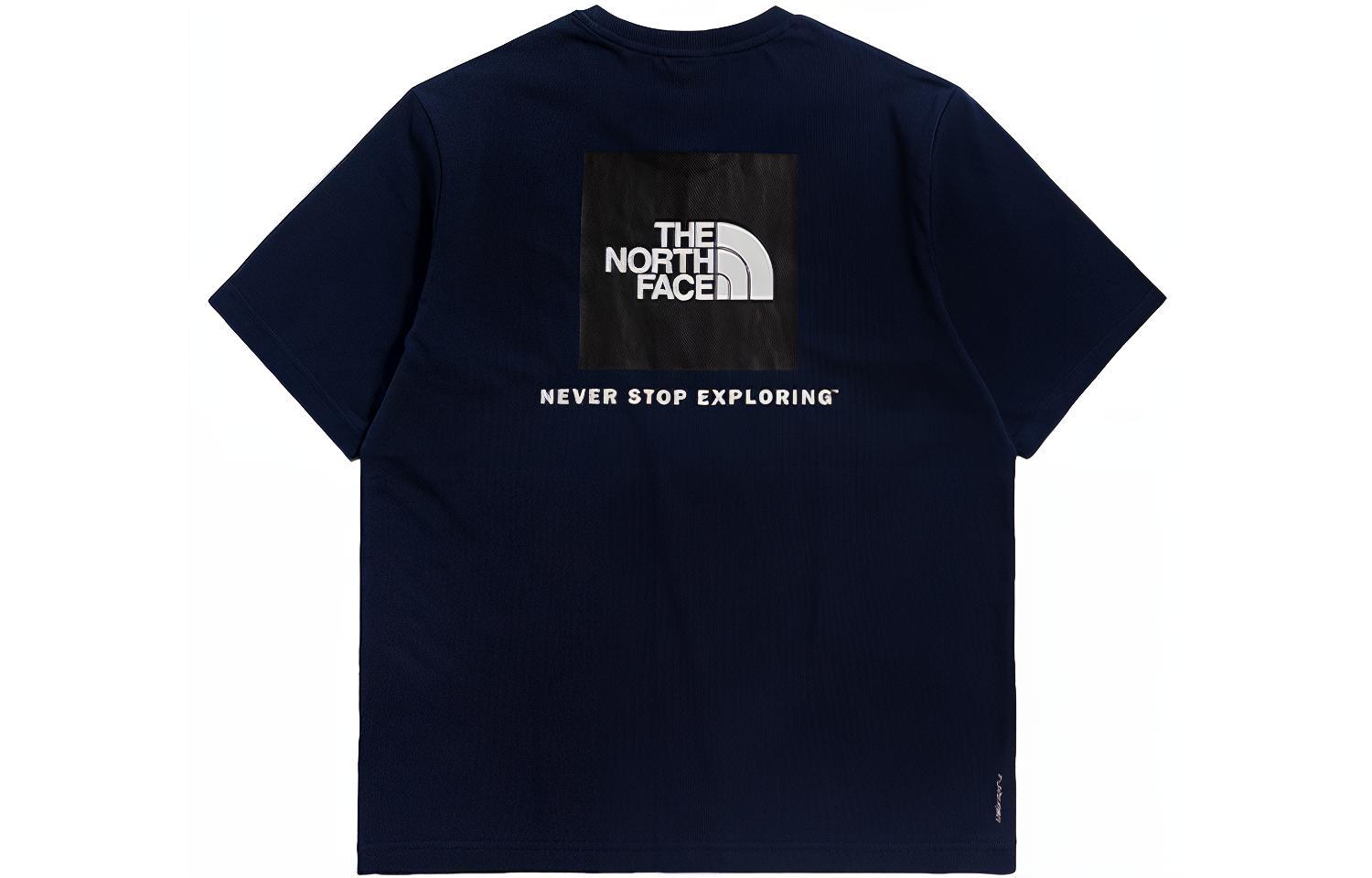 THE NORTH FACE T Shirts Men's Blue Crew Neck Moderate Straight Fit