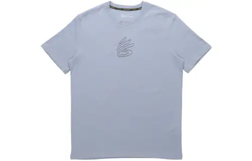 Under Armour Embroidered T Shirts Men's Blue Crew Neck Moderate Straight Fit