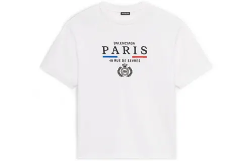 Balenciaga T Shirts Men's Crew Neck Moderate Straight Fit
