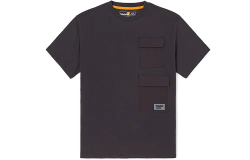 Timberland T Shirts Men's Black Crew Neck Moderate Straight Fit