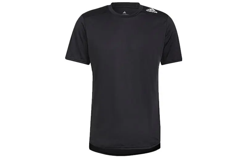 Adidas T-Shirts Men's Black Crew Neck Moderate Straight Fit