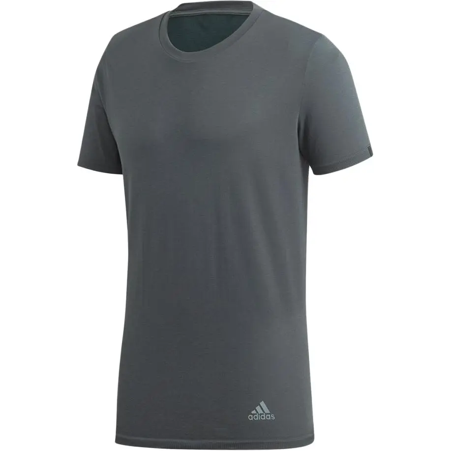 Adidas T-Shirts Men's Green Crew Neck Moderate Straight Fit