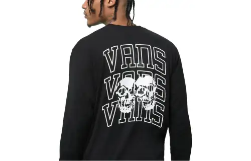 Vans T Shirts Men's Black Crew Neck Moderate Straight Fit