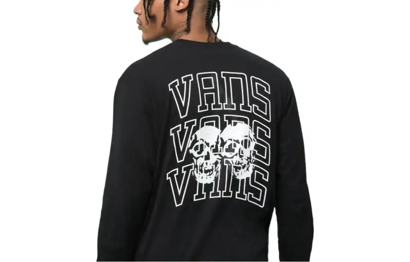 Vans T Shirts Men's Black Crew Neck Moderate Straight Fit