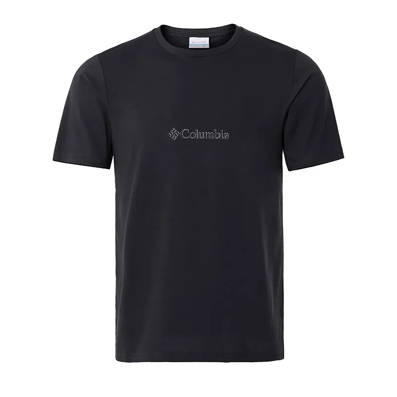 Columbia T-Shirts Men's Black Crew Neck Moderate Straight Fit
