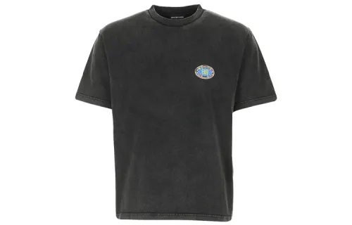 Balenciaga T Shirts Men's Black Crew Neck Moderate Straight Fit