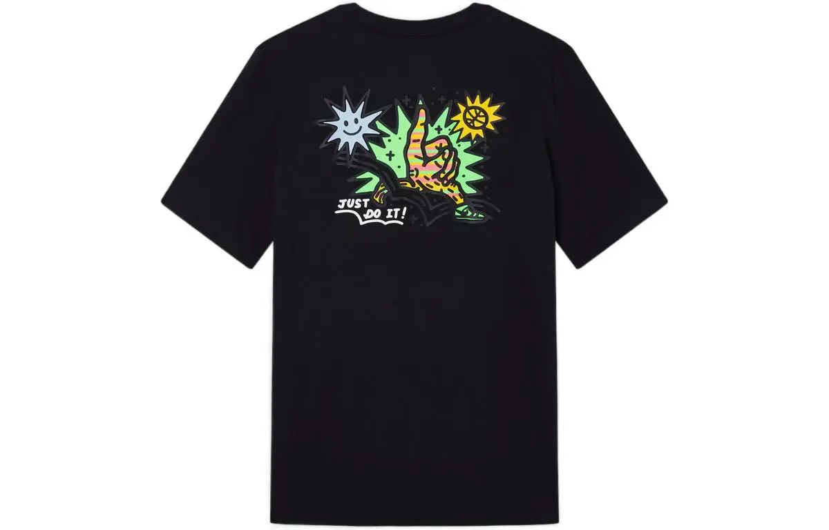 Nike T-Shirts Men's Black Crew Neck Moderate