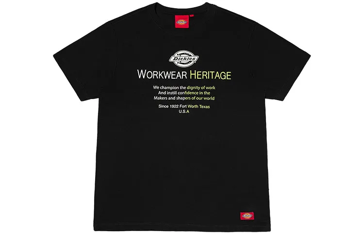 Dickies T Shirts Unisex Black Crew Neck Moderate Straight Fit