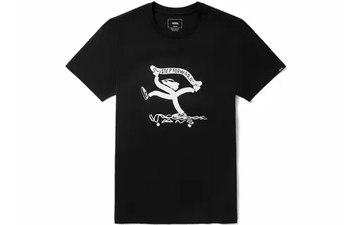Vans X FIVEMONKER T Shirts Unisex Black Crew Neck Moderate Straight Fit