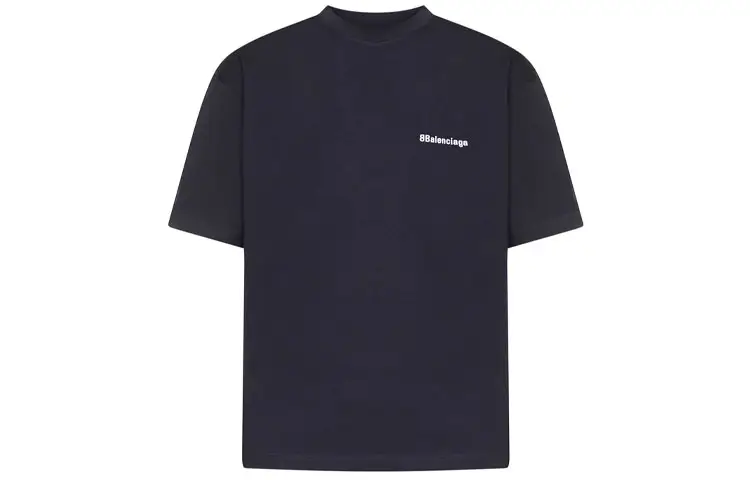 Balenciaga T Shirt Loose Fit Men's Dark Blue