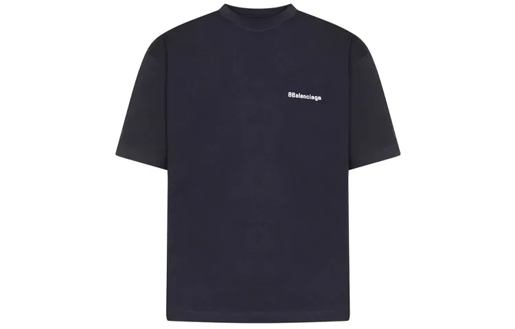 Balenciaga T Shirt Loose Fit Men's Dark Blue