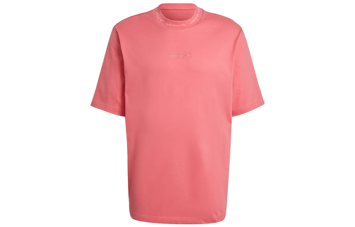 Adidas Originals Drop Shoulder Sleeve T Shirt Men's Rose Red