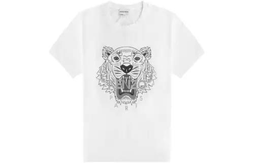 KENZO T Shirts Men's White Crew Neck Moderate Straight Fit