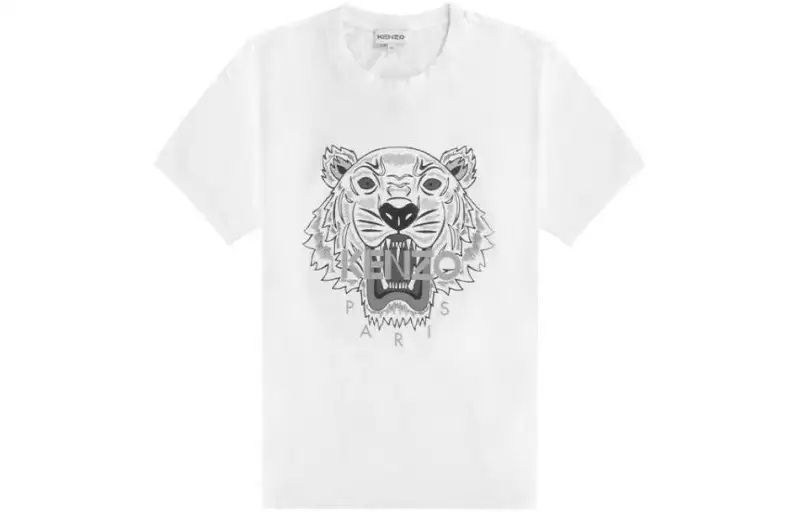 KENZO T Shirts Men's White Crew Neck Moderate Straight Fit