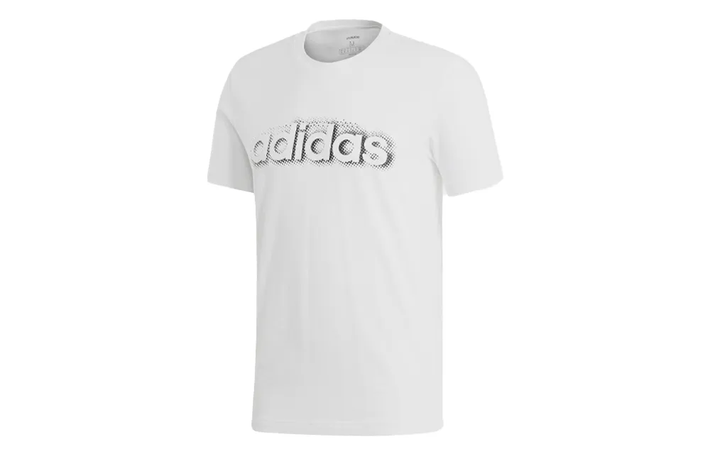 Adidas T-Shirts Men's White Crew Neck Moderate Straight Fit