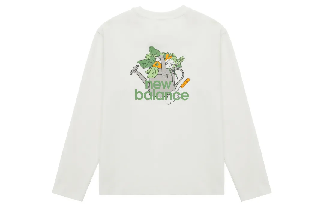New Balance Drop Shoulder Sleeve T Shirt Unisex White