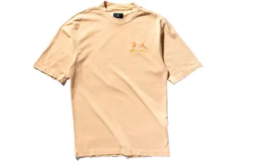 Jordan X Union 「Future Is Now」 T Shirts Men's Khaki Crew Neck Moderate Straight Fit