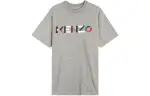 KENZO Letter Logo T Shirts Men's Gray Crew Neck Moderate Straight Fit