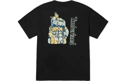 Timberland T Shirts Unisex Black Crew Neck Moderate Straight Fit