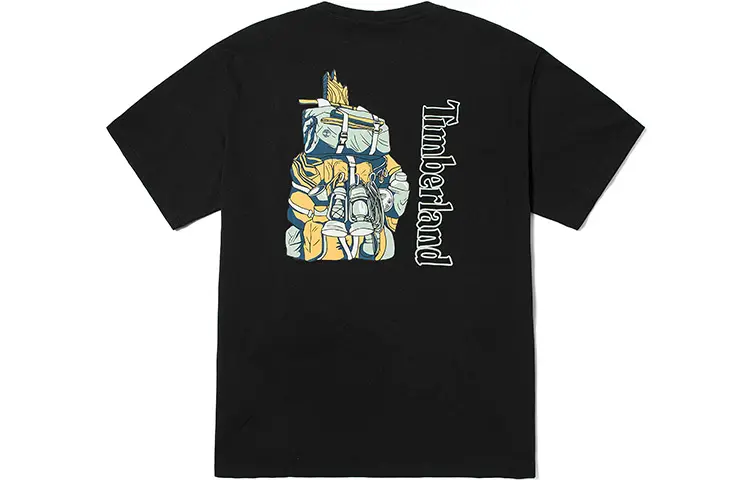 Timberland T Shirts Unisex Black Crew Neck Moderate Straight Fit