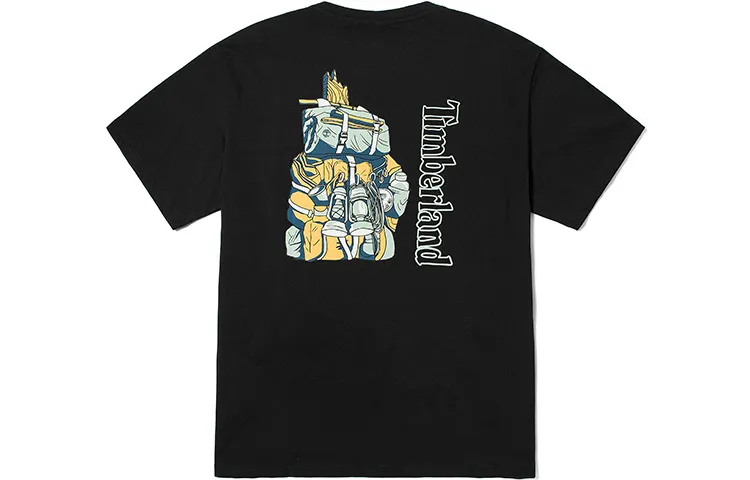 Timberland T-Shirts Unisex Black Crew Neck Moderate Straight Fit