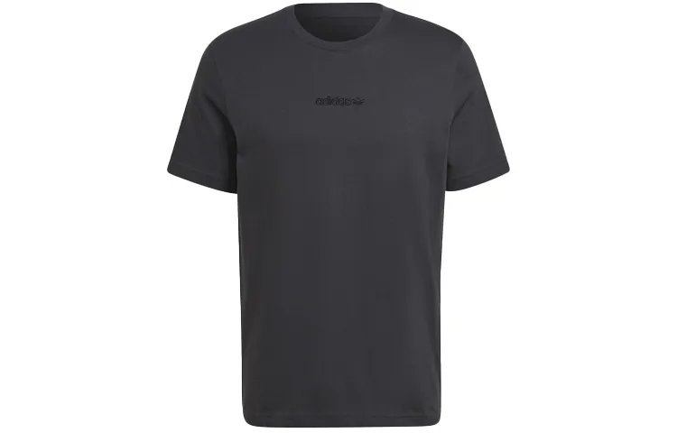 Adidas Originals T-Shirts Men's Carbon Black Crew Neck Moderate Straight Fit