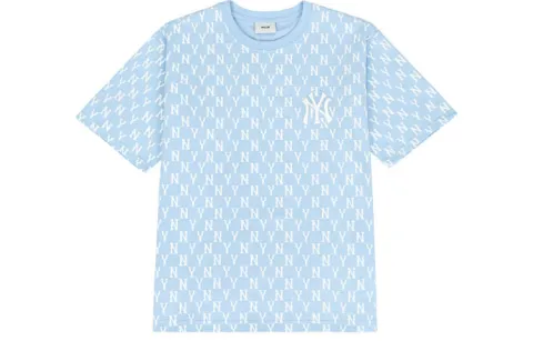 MLB New York Yankees T-Shirts Unisex Blue Crew Neck Moderate Straight Fit