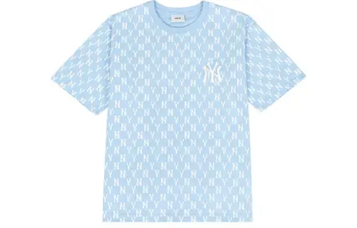 MLB New York Yankees T Shirts Unisex Blue Crew Neck Moderate Straight Fit