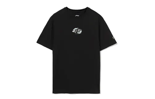 Li Ning T Shirts Men's Black Crew Neck Moderate Other
