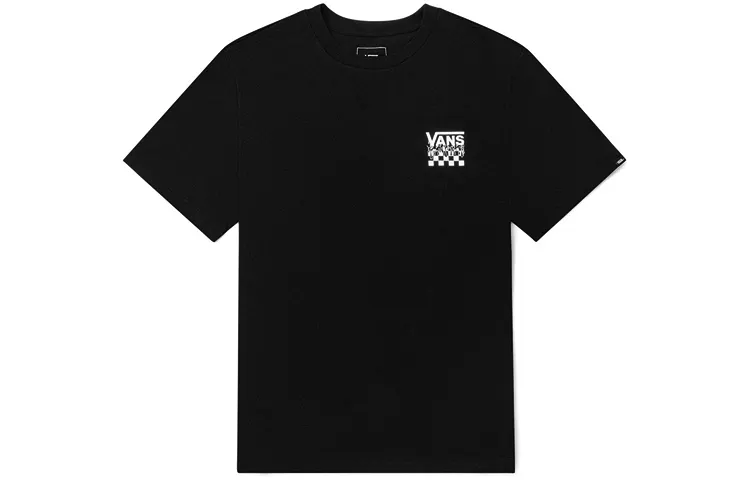 Vans T Shirts Unisex Black Crew Neck Moderate Straight Fit