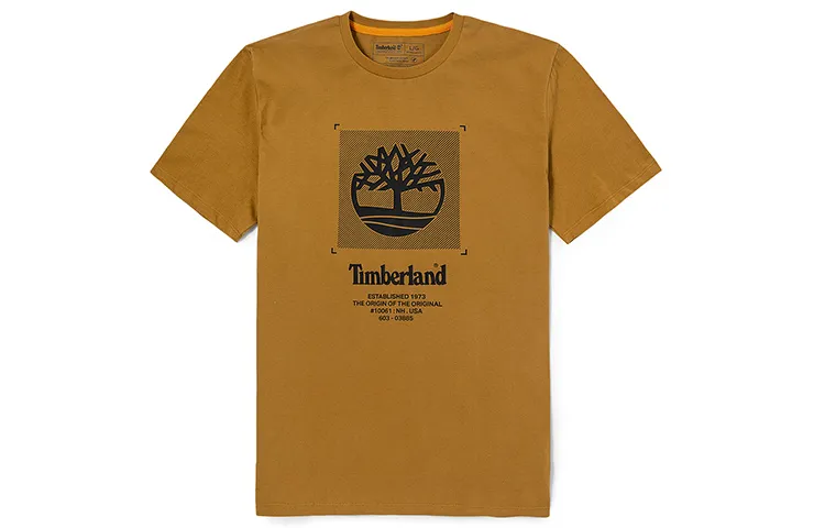 Timberland T-Shirts Men's Wheat Crew Neck Moderate Straight Fit