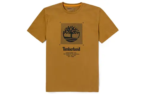 Timberland T Shirts Men's Wheat Crew Neck Moderate Straight Fit