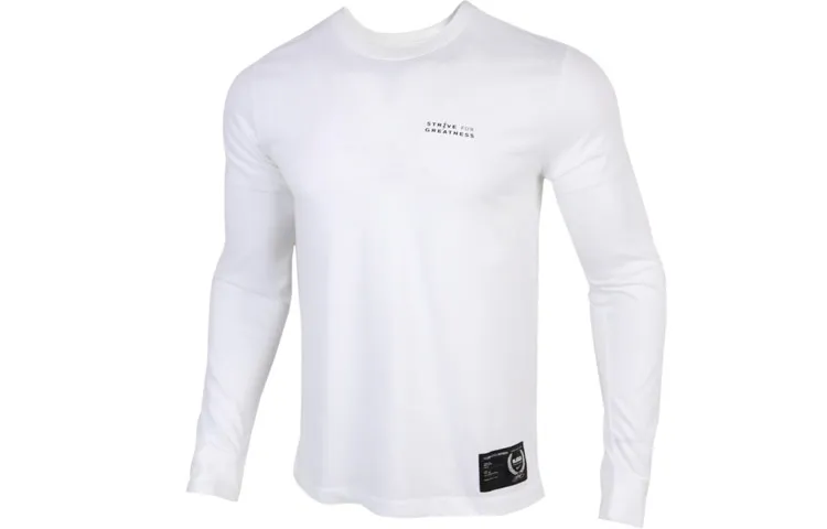 Nike T-Shirts Men's White Crew Neck Moderate Straight Fit