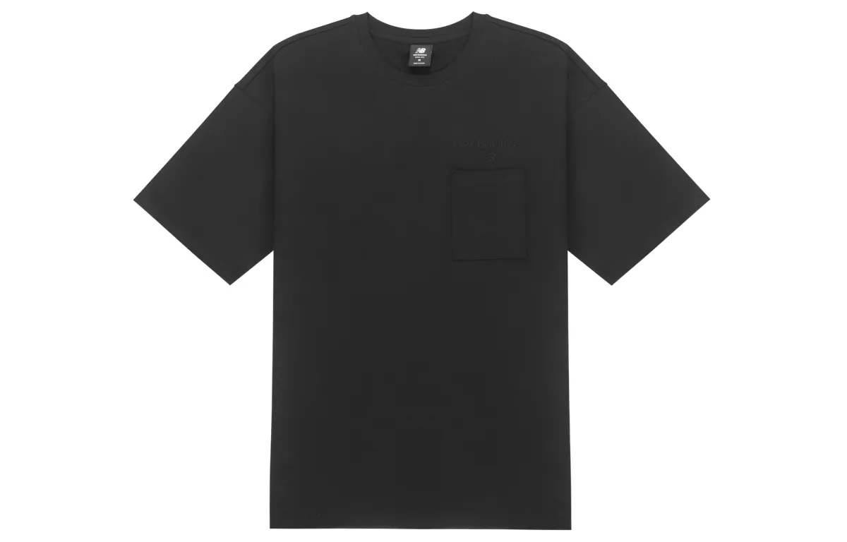 New Balance Drop Shoulder Sleeve T Shirt Unisex Black