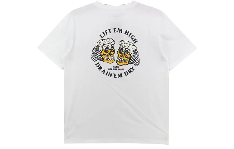 Vans T Shirts Men's White Crew Neck Moderate Straight Fit