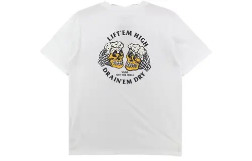 Vans T Shirts Men's White Crew Neck Moderate Straight Fit