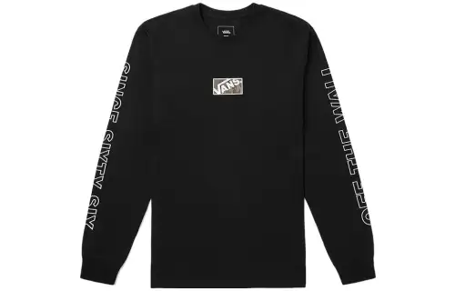 Vans T Shirts Men's Black Crew Neck Thin