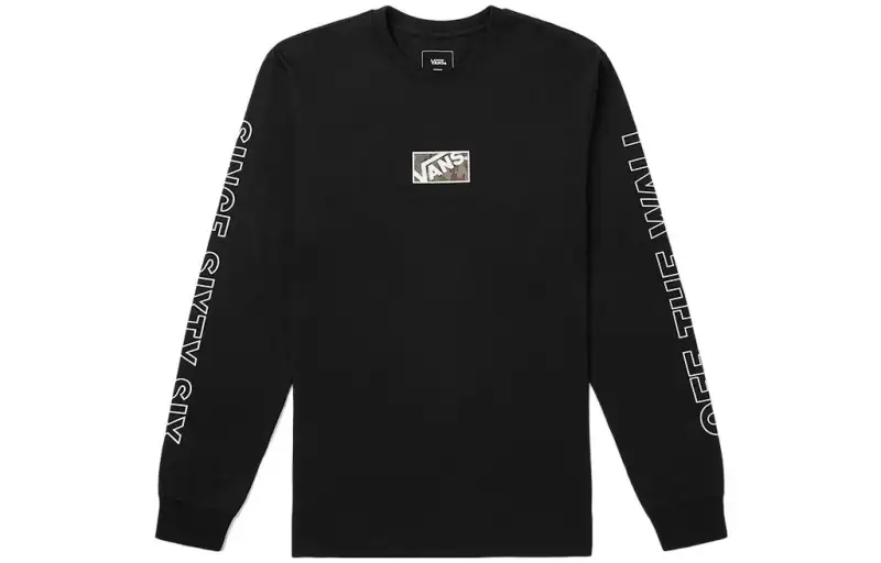 Vans T Shirts Men's Black Crew Neck Thin