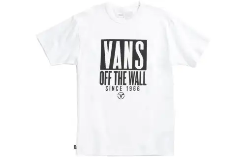 Vans T Shirts Unisex White Crew Neck Moderate Straight Fit