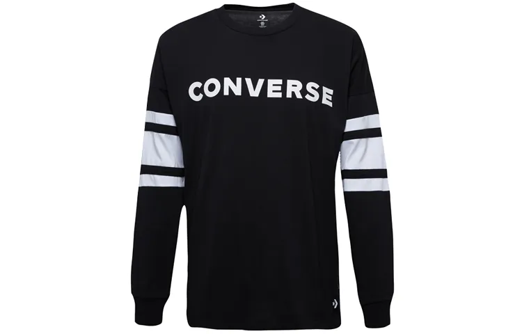 Converse T-Shirts Men's Black Crew Neck Moderate Straight Fit