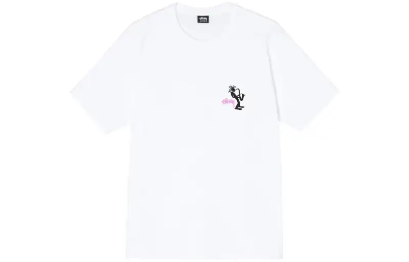 Stussy T Shirts Men's White Crew Neck Moderate