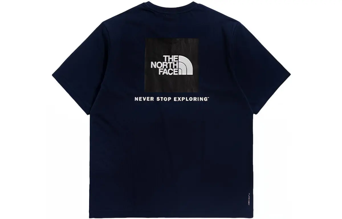 THE NORTH FACE T-Shirts Men's Blue Crew Neck Moderate Straight Fit