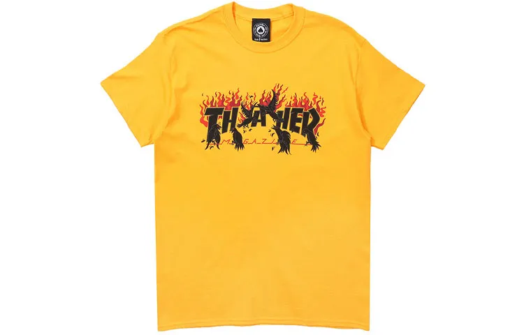 Thrasher T Shirt US Version Unisex Gold