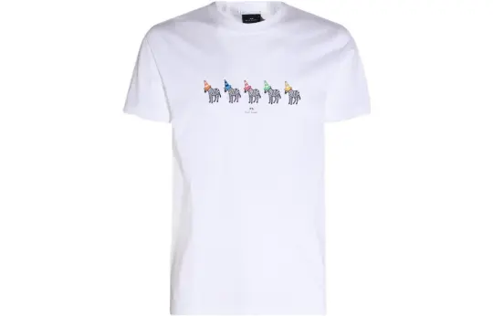 Paul Smith T Shirts Men's White Crew Neck Moderate Straight Fit