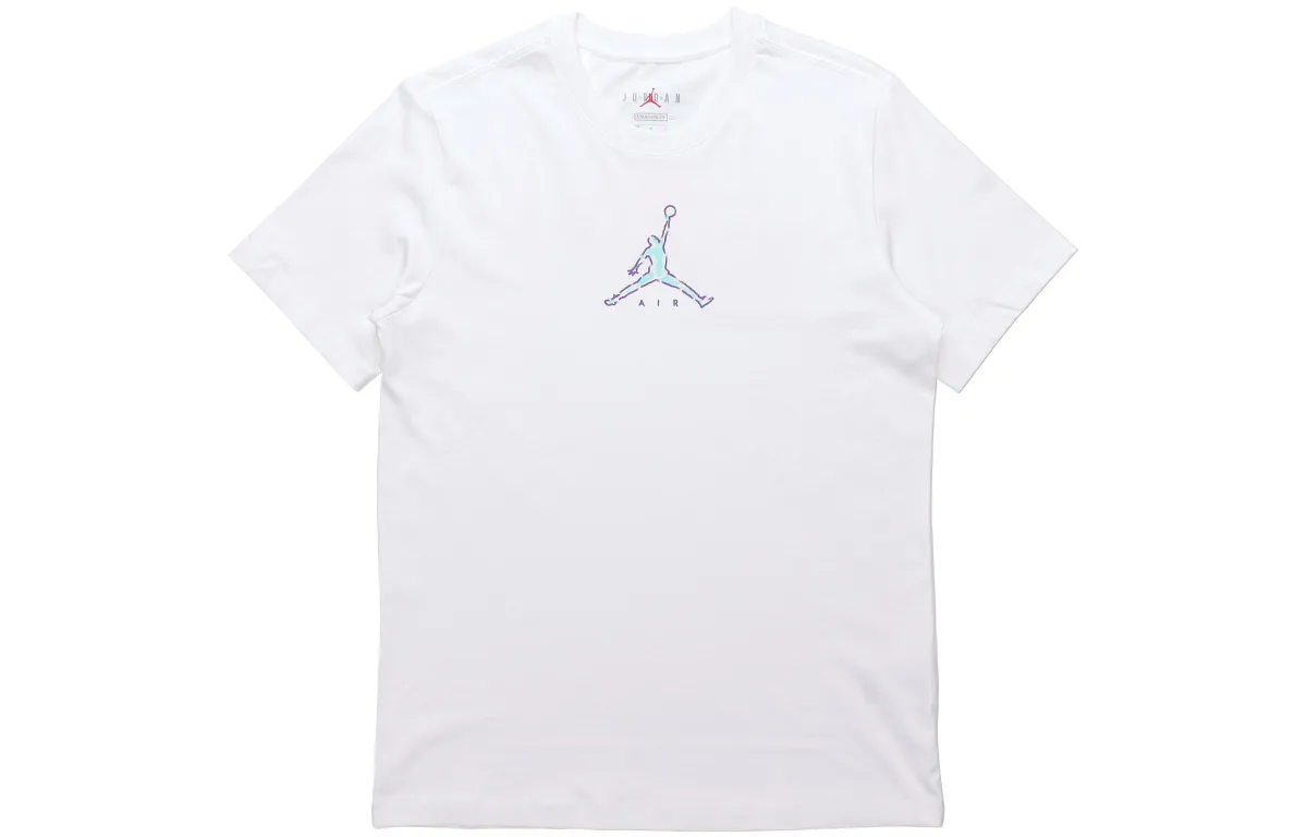 Jordan T-Shirts Men's White Crew Neck Moderate Straight Fit