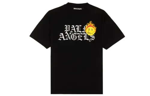 PALM ANGELS Burning Head Logo Print T shirt
